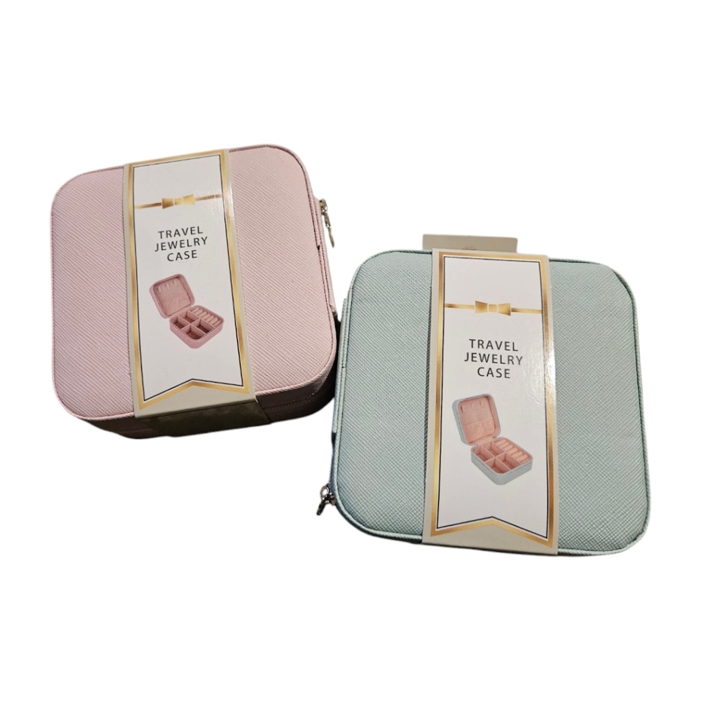 NEW Travel Jewelry Case Pink Or Green